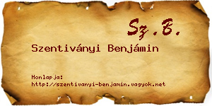 Szentiványi Benjámin névjegykártya